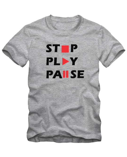 marškinėliai Stop,Play,Pause marškinėliai Stop,Play,Pause